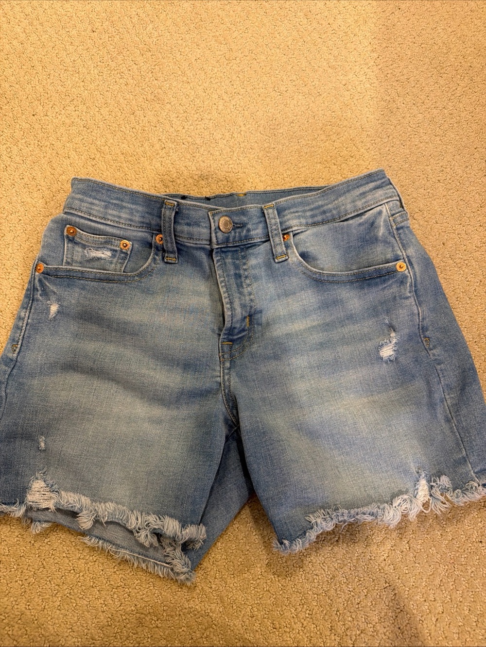 GAP Light Blue Distressed Denim Shorts